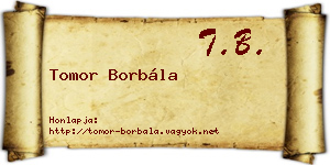 Tomor Borbála névjegykártya